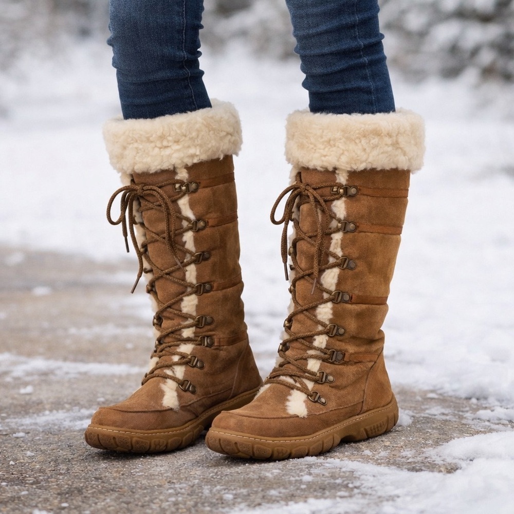 EMU Genuine Fur/Suede Boots size 5